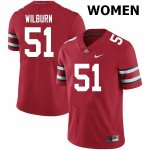 Women's Ohio State Buckeyes #51 Trayvon Wilburn Scarlet Nike NCAA College Football Jersey Sport UGF7244IX